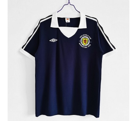 Scotland 1978 Home Dark Blue Soccer Jersey